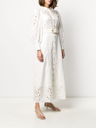 Zimmermann Peggy floral-embroidery linen dress