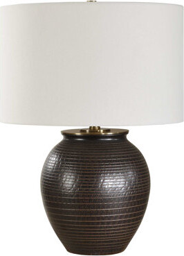 Red Barrel Studio Hawkins Bronze Ribbed Table Lamp