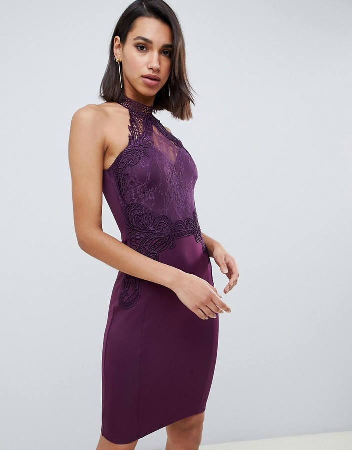 lipsy lace embroidered bodycon dress
