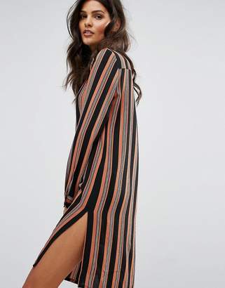 Pieces Libby Long Sleeved Striped Shirt Dress