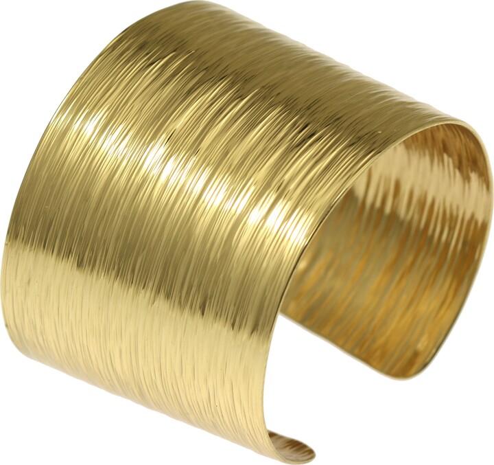 Etsy Handmade Nu-Gold Bark Cuff Bracelet Wide Statement Jewelry