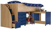Thumbnail for your product : Kidspace Milo Mid Sleeper Kids Bed Frame With Storage Steps And Mattress Options