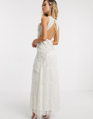 A Star Is Born bridal embellished dress in with tiered tassels