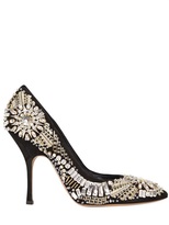 Thumbnail for your product : Casadei 110mm Rhinestone Embellished Suede Pumps