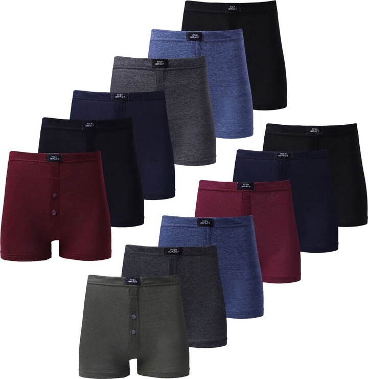 KOLLACHE Mens Boxers Jersey Boxer Shorts Men Button Fly Mens Underwear