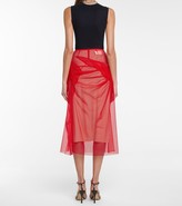 Thumbnail for your product : Maison Margiela High-rise tulle midi skirt