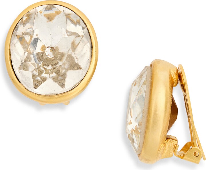 Kenneth Jay Lane Crystal Clip-On Stud Earrings