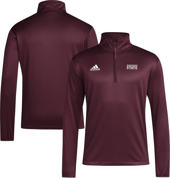adidas Men's Maroon Mississippi State Bulldogs 2024 Coaches Sideline Quarter-Zip Sweatshirt
