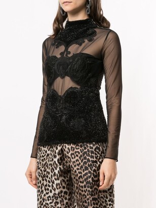 Gianfranco Ferré Pre-Owned Embroidered Sheer Top