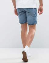Thumbnail for your product : Pull&Bear Distressed Denim Short In Mid Wash