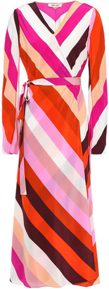 Diane von Furstenberg Tilly Paneled Floral-print Silk Crepe De Chine Midi Wrap Dress