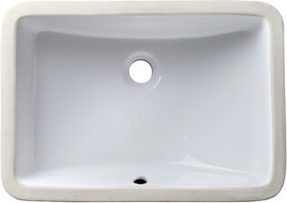 Allora USA Ceramic Rectangular Undermount Bathroom Sink with Overflow
