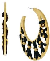 Thumbnail for your product : Vince Camuto Gold-Tone Open Hoops with Suede Netting