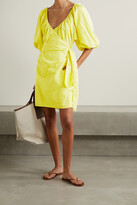 Thumbnail for your product : Mara Hoffman + Net Sustain Coletta Organic Cotton And Linen-blend Mini Wrap Dress