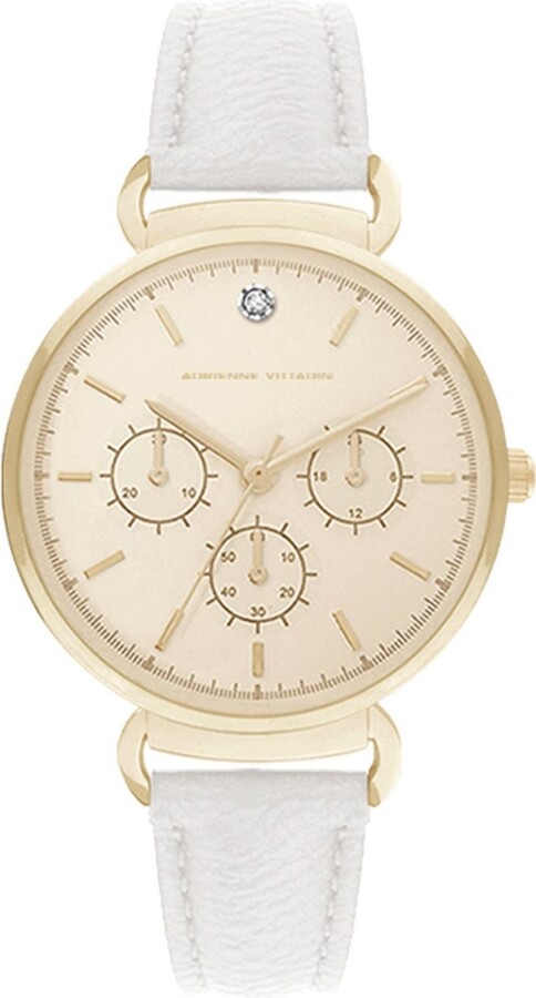 Adrienne Vittadini Rose Gold Tone Dial and Blush Metal Strap Analog Watch 