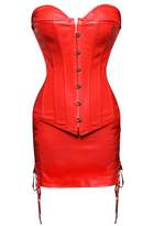 Thumbnail for your product : Kranchungel Women's Faux Leather Lace up Boned Corset Skirt Clubwear Plus Size 6X-Large