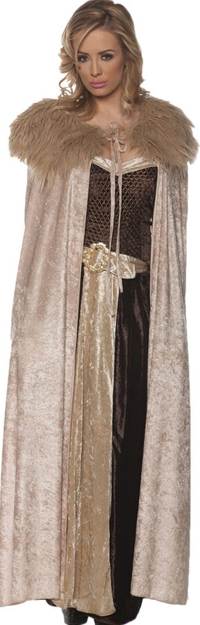 Underwraps UR29204STD Adult Renaissance Cape Womens Costume, Beige – One Size