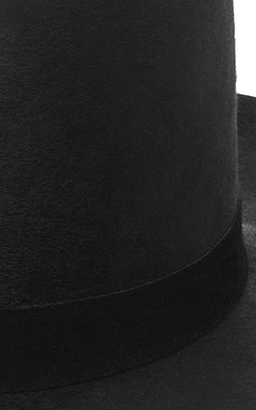 Janessa Leone Black Wool Bowler Hat