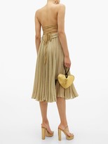 Thumbnail for your product : Maria Lucia Hohan Kaira Tie-back Sweetheart Neckline Metallic Dress - Gold