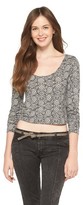 Thumbnail for your product : Mossimo Long Sleeve Knit Crop Top
