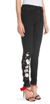 Thumbnail for your product : Off-White Floral & Diagonal Stripe Skinny Jeans