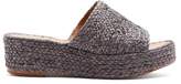 Thumbnail for your product : Carrie Forbes Nadia Raffia Flatform Mules - Womens - Grey