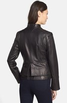 Thumbnail for your product : Nicole Miller Lambskin Leather Peplum Jacket
