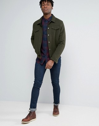 Pull&Bear Checked Shirt In Burgundy In Regular Fit