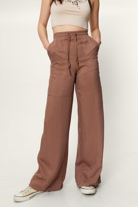 Light Brown Corduroy Low Rise Puddle Cargo Pants