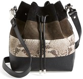 Thumbnail for your product : Proenza Schouler 'Medium' Suede & Genuine Snakeskin Bucket Bag