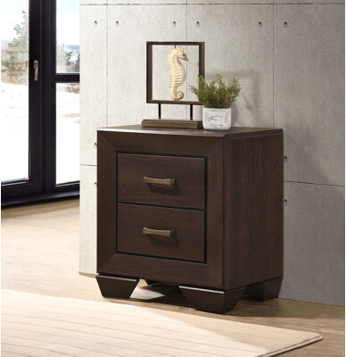 Lark Manor Refined Finish - Geniotto 2-Drawer Nightstand Dark Cocoa