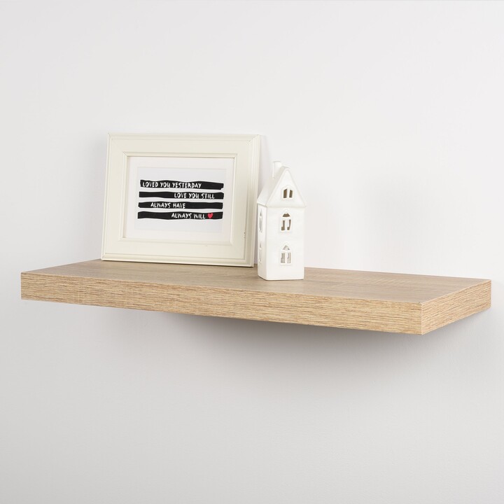 Dunelm Duraline Oak Floating Shelf Brown ShopStyle Decor