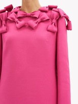 Thumbnail for your product : Valentino Bow-trim Wool-blend Cady Mini Dress - Pink