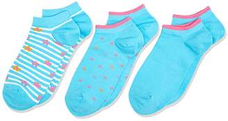Nur Die Girl's Kinder Sneaker Socken 3er Pack Ankle Socks, (Mode Türkis 304), 5