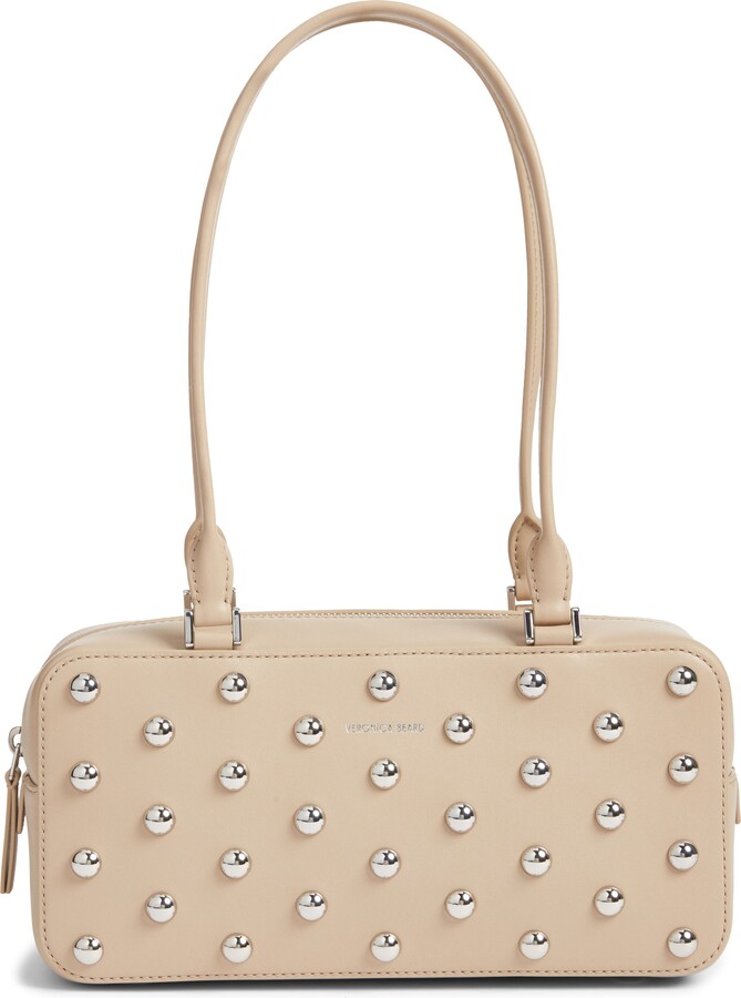Veronica Beard Studded Boxy Leather Shoulder Bag