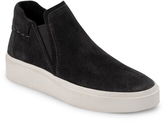 black platform slip on shoes
