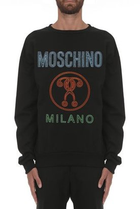 Moschino Double Question Mark Logo Sweatshirt, Black
