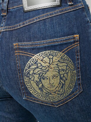 Versace Medusa print skinny jeans