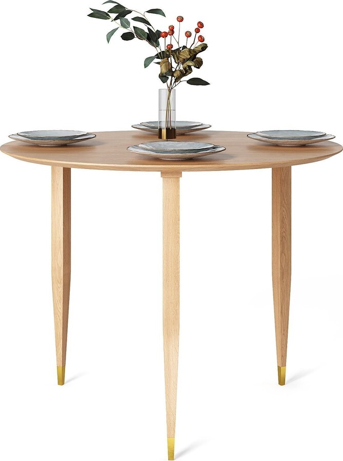 Etsy Round Dining Table, Solid Oak Wood Kitchen Mid Century Modern