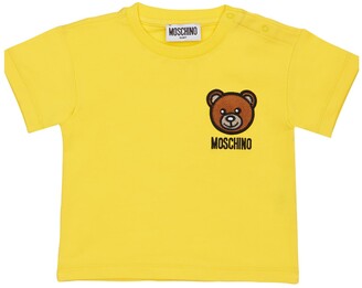 Moschino Bear Embroidered Cotton Jersey T-shirt