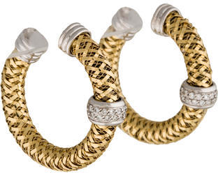 Roberto Coin 18K Diamond Primavera Hoop Earrings