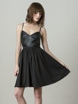 Thumbnail for your product : Blaque Label X-Back Leather Panel Dress In Black