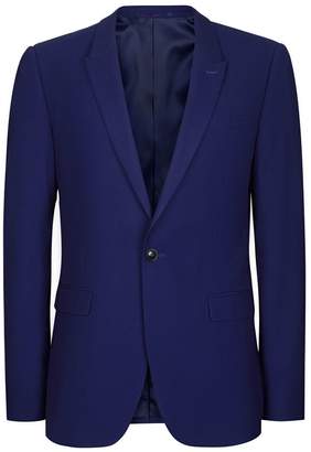 Topman Deep Blue Textured Ultra Skinny Fit Suit Jacket