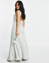 Thumbnail for your product : Maya Petite Bridesmaid open back dress with bow in sage green