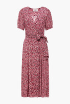 Thumbnail for your product : BA&SH Noemi Printed Crepon Midi Wrap Dress