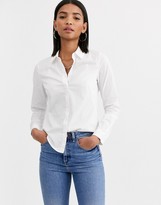Thumbnail for your product : ASOS DESIGN DESIGN long sleeve fitted shirt in stretch cotton in white