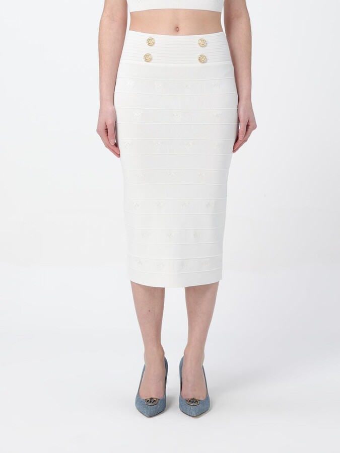 スカート PINKO Woman Skirt White 103452A1TX Z04 PINKO MAXI SKIRT WITH JEWEL CHAIN | REVERSIBLE