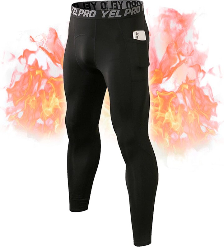 Rane Sports Mens Micro Fleece Leggings Sports Compression Running