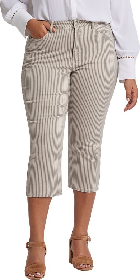 NYDJ Plus Joni Sandbar Stripe Capri Jean