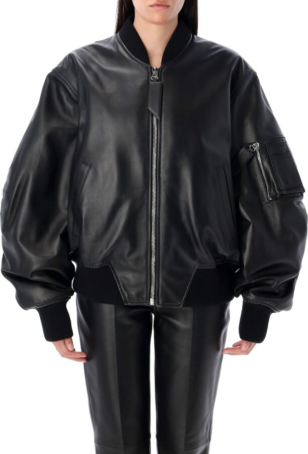 ATTICO Anja Leather Bomber Jacket